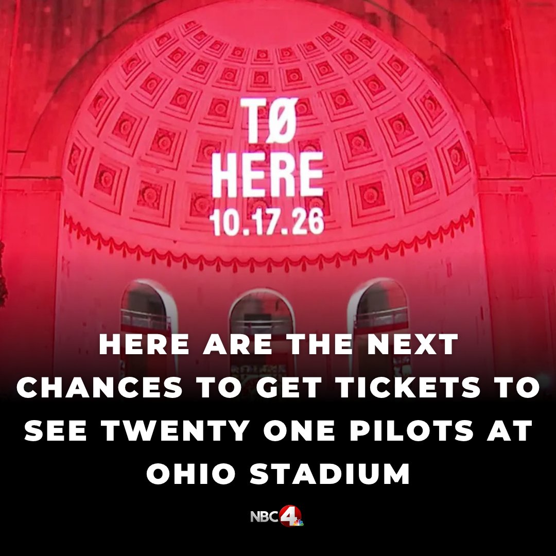 nbc4i's tweet photo. Artist presale tickets for the twenty one pilots concert at Ohio Stadium appear to have sold out within a couple of hours, but fans who weren't able to snag tickets may still have two more chances. https://t.co/khVYWBwXD8 https://t.co/Zai4yHD8aK
