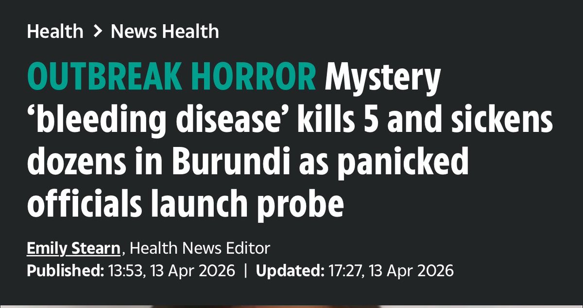RVAwonk's tweet photo. So, I’m curious about this. There was an outbreak of a “mystery illness” in Burundi (which borders the Democratic Republic of Congo, where the Ebola outbreak is) in March, with symptoms that mirror Ebola. Somewhere around 35 people were infected, and a number of them died.🧵 https://t.co/UWnGddtwQP
