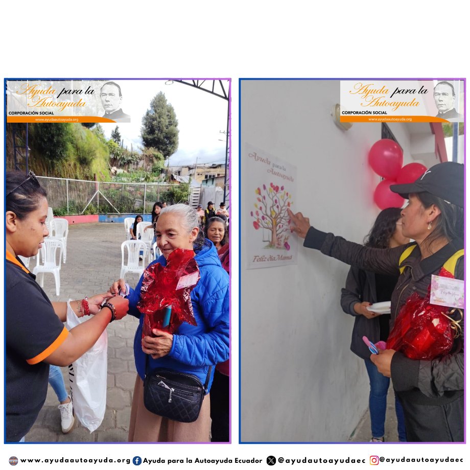 ayudautoayudaec's tweet photo. ✨🌹La Corporación Social Ayuda para la Autoayuda conmemoró el #DíadelaMadre junto a más de 60 mujeres de los proyectos ETI y EPM. Una jornada de diversión y esparcimiento que reafirmó el rol esencial de la maternidad en la familia y la comunidad. 🤝🌟 https://t.co/S4eRW0RdvS