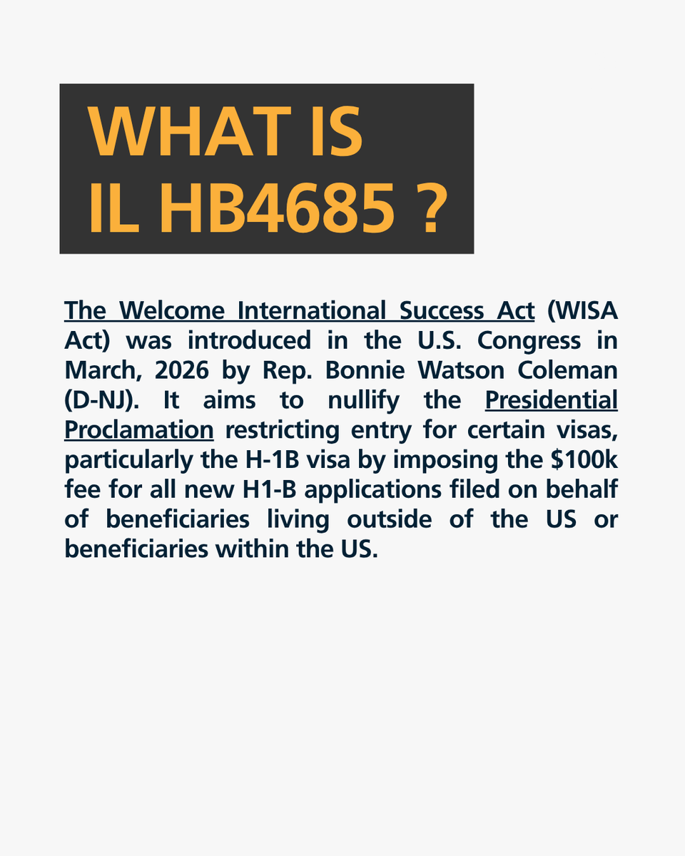 SAAPRIChicago's tweet photo. The Welcome International Success Act (WISA) aims to remove new barriers impacting H-1B visas and skilled immigrant workers.

Read the full policy update: https://t.co/6i8N6qmWpq https://t.co/fnNkyk3dBc