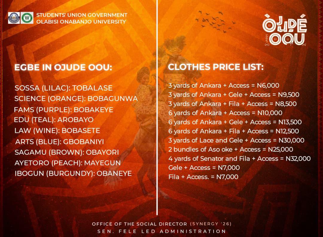 Olabisi Onabanjo University Students’ UNION tweet media