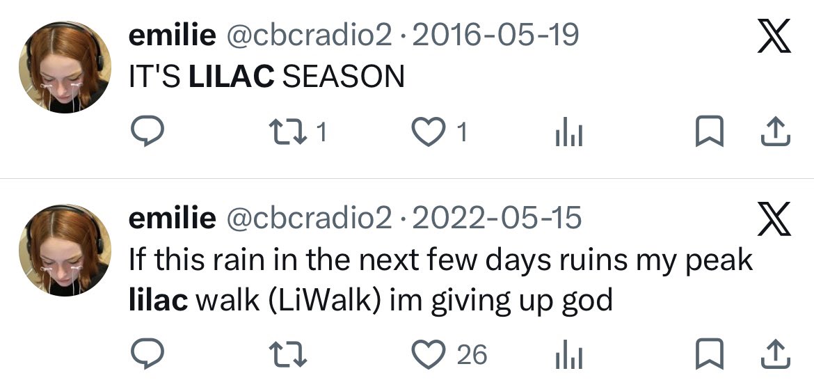 cbcradio2's tweet photo. Time to cook up a lilac post https://t.co/TFUKaRQDQs