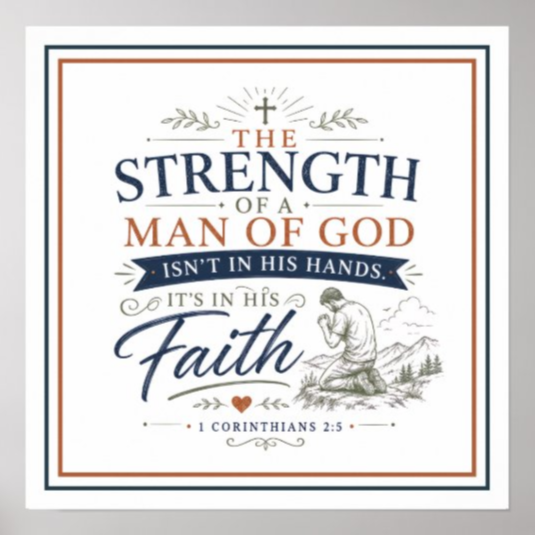 NickOlahJohn's tweet photo. The strength of a man of God is in his faith! https://t.co/j4GviCdunt This 1 Corinthians 2:5 christian spiritual quote motivational poster brings uncompromised power to your home study or hallway walls. #christianquote #spiritualquote #PostersoftheWeek https://t.co/Fyp0Oe1WR1
