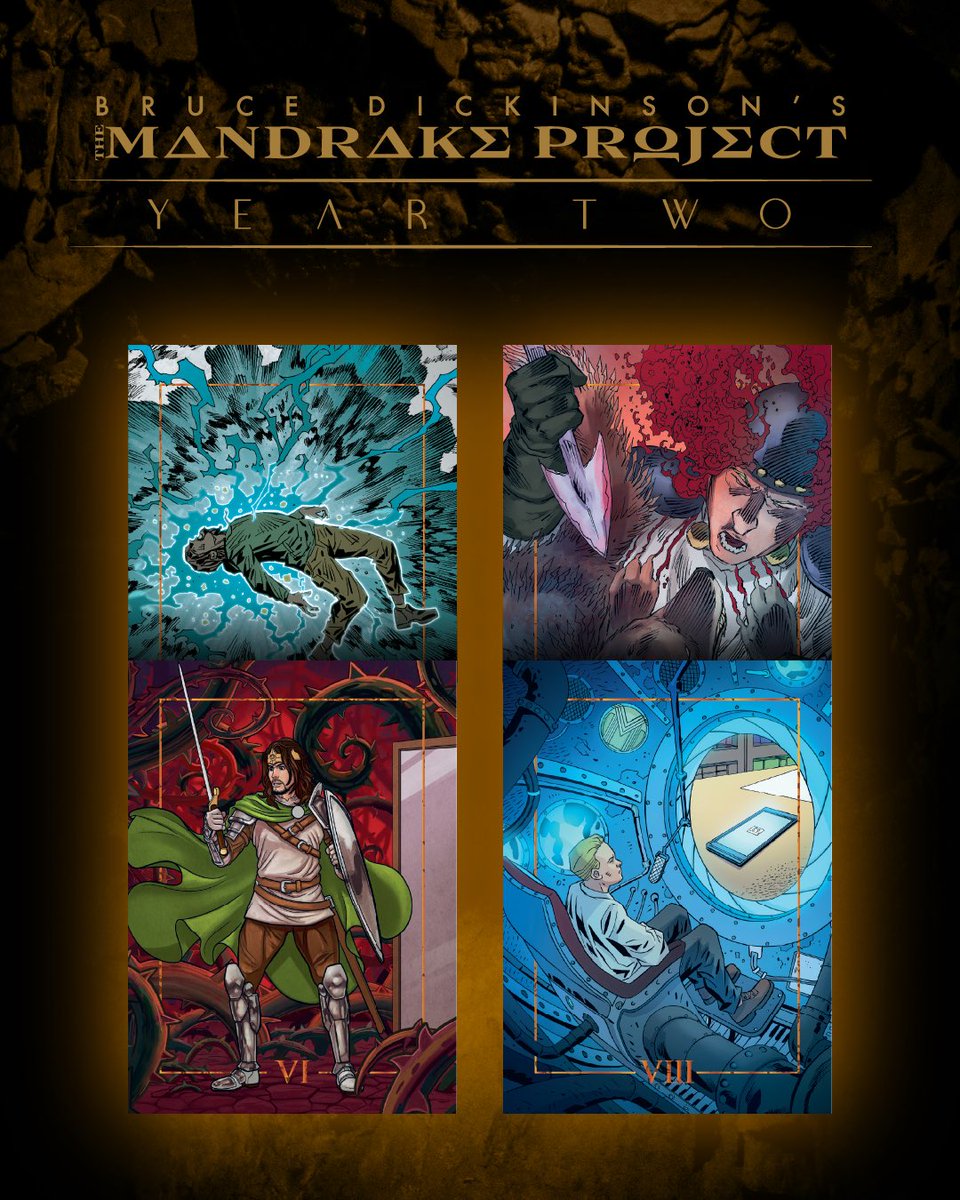 Z2comics's tweet photo. ANNOUNCING BRUCE DICKINSON’S THE MANDRAKE PROJECT YEAR TWO 🔥

Chapters 5-8 of the saga collected in a 176 page Deluxe Edition book with foil embossed, die cut slipcase, exclusive collector cards and more. 

Pre-order your SIGNED copy before they’re gone https://t.co/lZhsISgR3r https://t.co/4HAcp6YVgv