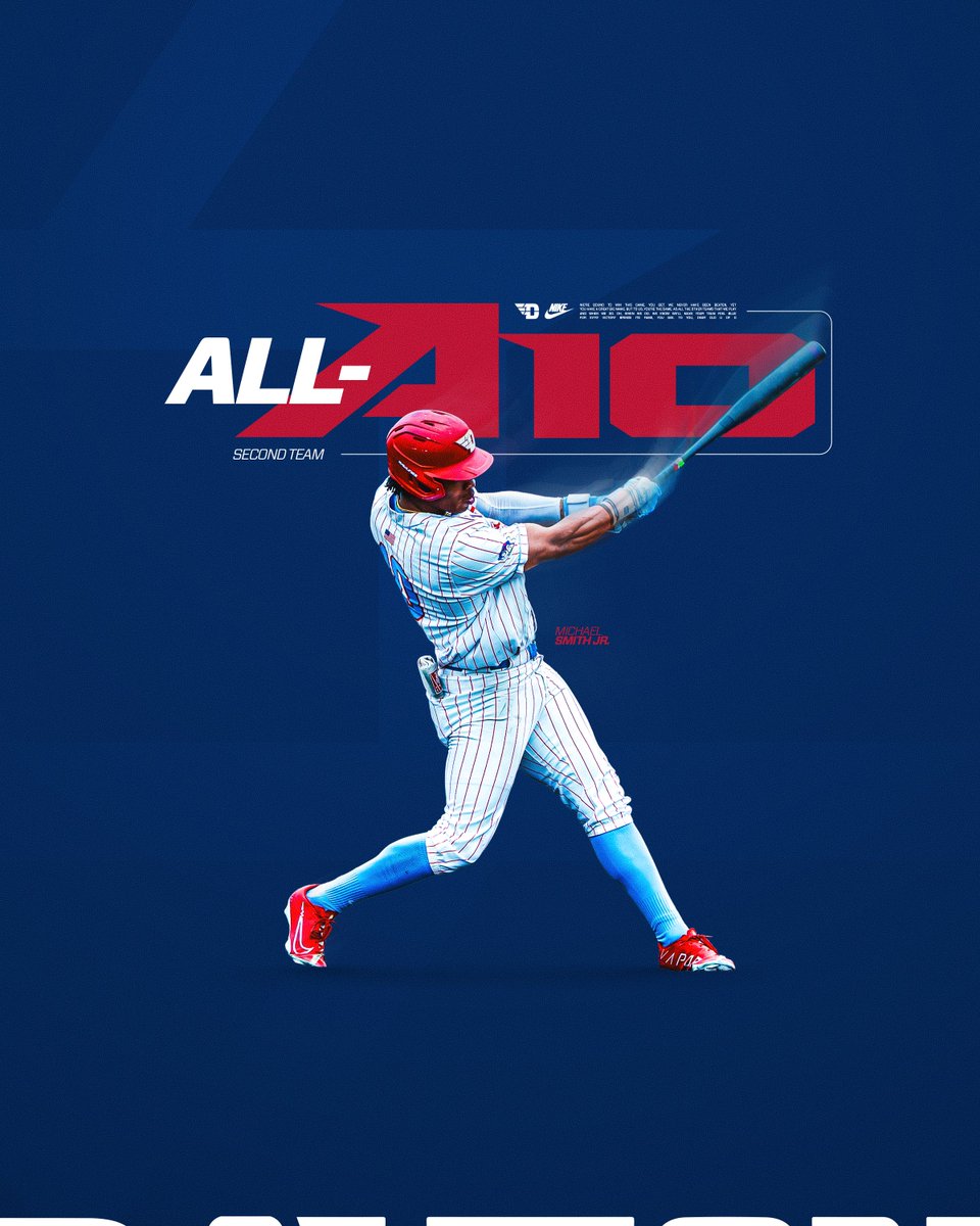 DaytonBaseball's tweet photo. ⭐️ SECOND TEAM ALL-CONFERENCE ⭐️

Congratulations to Michael Smith Jr. on making Second Team All-Atlantic 10!

Smitty, the A-10 noticed the grind 💪

#FlyBoys // #GoFlyers https://t.co/D6AG4RrltW