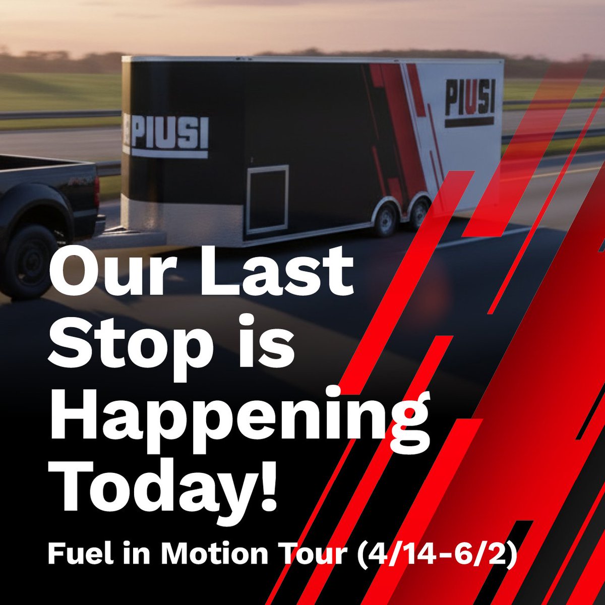 piusiusa's tweet photo. 🚛✨ The grand finale of the PIUSI Fuel in Motion Tour is here!

Join us today at the PIUSI USA Headquarters from 11–2 for live demos, hands-on fuel technology, authentic Italian food &amp; gelato 🍝🍦

See you soon!

https://t.co/Zsug29zPav

#PIUSIUSA #FuelInMotion #FuelHandling https://t.co/afa609zTM5
