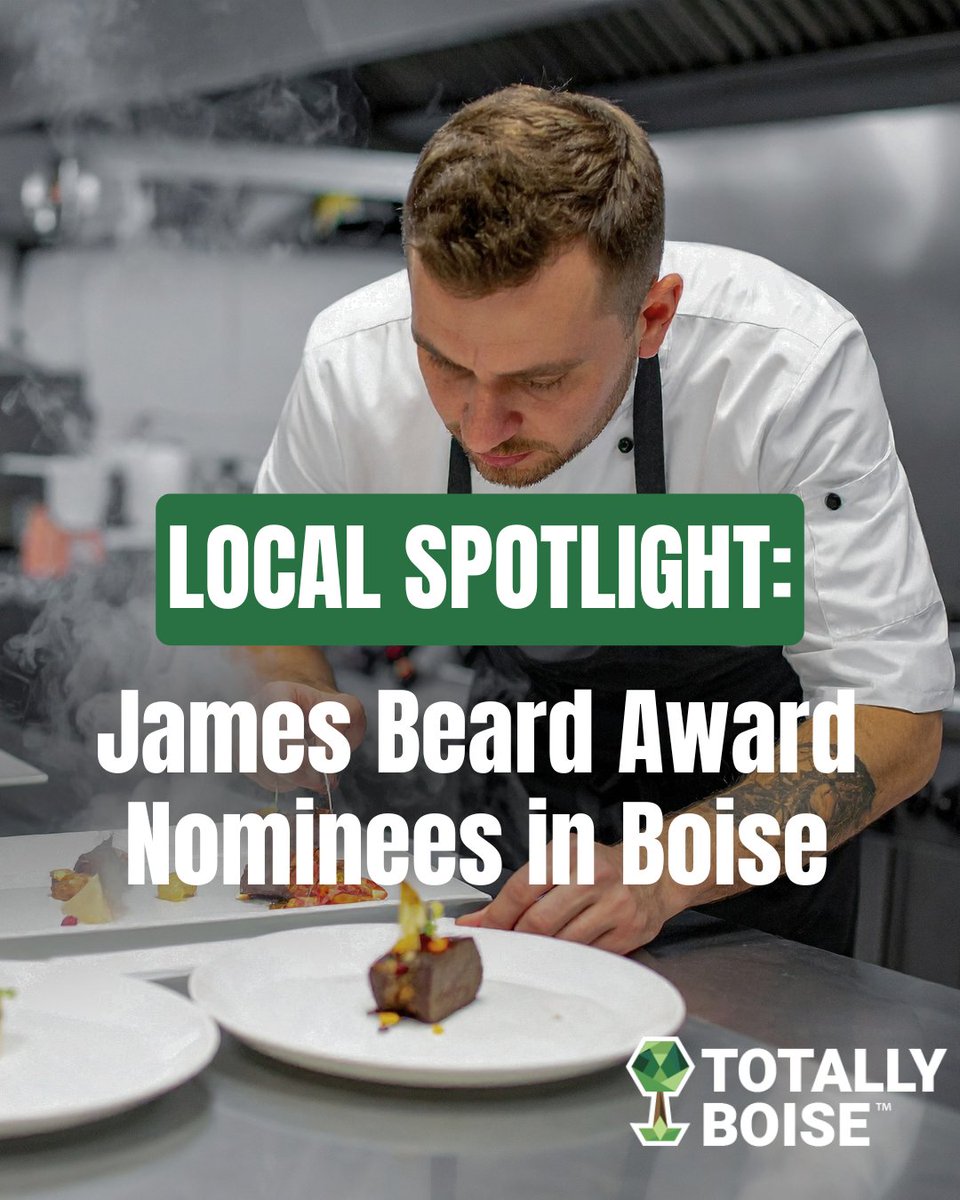 TotallyBoise's tweet photo. Chicago is about to hear a lot about Boise ;)

The James Beard Awards are happening May 19th, and the Treasure Valley has five reasons to tune in. 

On the National level, Ansots is up for Outstanding Hospitality. Bar, Please! is competing for Best New Bar. Three Boise chefs are semifinalists for Best Chef: Mountain; Alex Cardoza of Susina, Cal Elliott of The Avery, and Nathan Whitley of Terroir.

Five nominations from our special city means we have one incredible food scene. We'll be cheering them on as they prep for these awards, and, if you're out and about, make sure to stop by and congratulate them!

Tag a friend who loves Boise's food scene as much as you do. 🌿

#TotallyBoise #JamesBeardAwards #BoiseFood #BoiseChefs #LocalSpotlight #TreasureValley