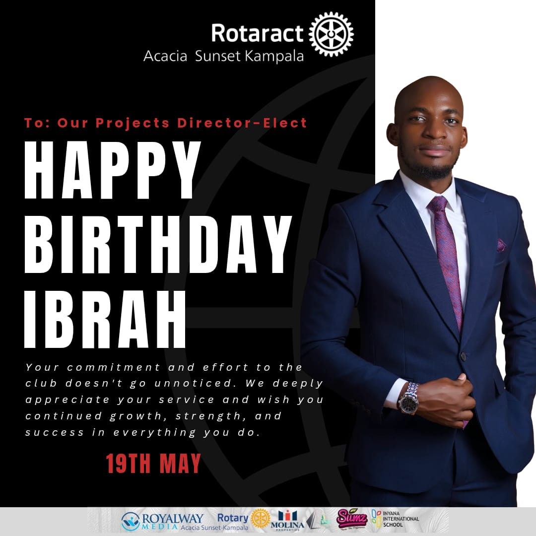 RotaractAcacia's tweet photo. Today we celebrate the man himself Ibrah. Your energy and commitment to the club stand out always which is why Acacians celebrate you🎉🎉🎉.
Enjoy your new age and be blessed. https://t.co/JhDzaLsqpz