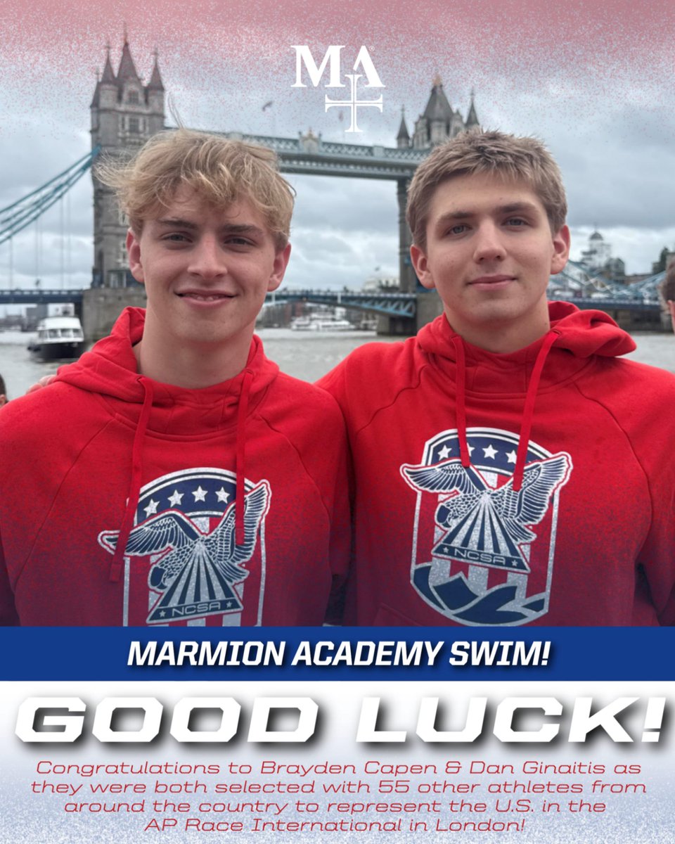 MarmionAD's tweet photo. Congratulations to Brayden Capen and Dan Ginaitis who are representing our country in the A.P. Race International, hosted in London!  They are among 55 selected athletes from across the country!  Great job, men and GOOD LUCK! https://t.co/Tcf11iqBB6