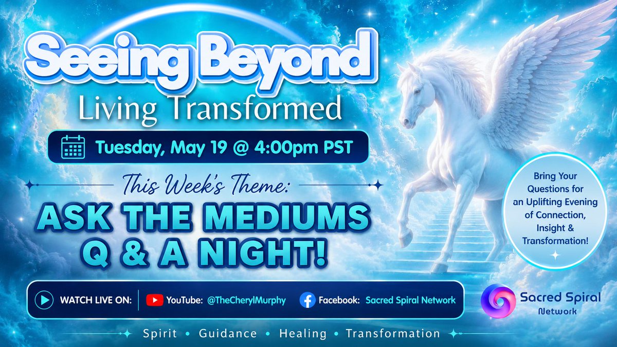 mediumcheryl's tweet photo. ✨ LIVE Tuesday ✨

Join Kelley Eckhardt &amp; Cheryl Murphy

Tuesday, May 19
4 PM PT / 7 PM ET

Watch LIVE:
YouTube @TheCherylMurphy
Facebook @ MediumKelley

#Mediumship #SpiritualAwakening #SpiritMessages #PsychicMedium https://t.co/CTr8EryY6R