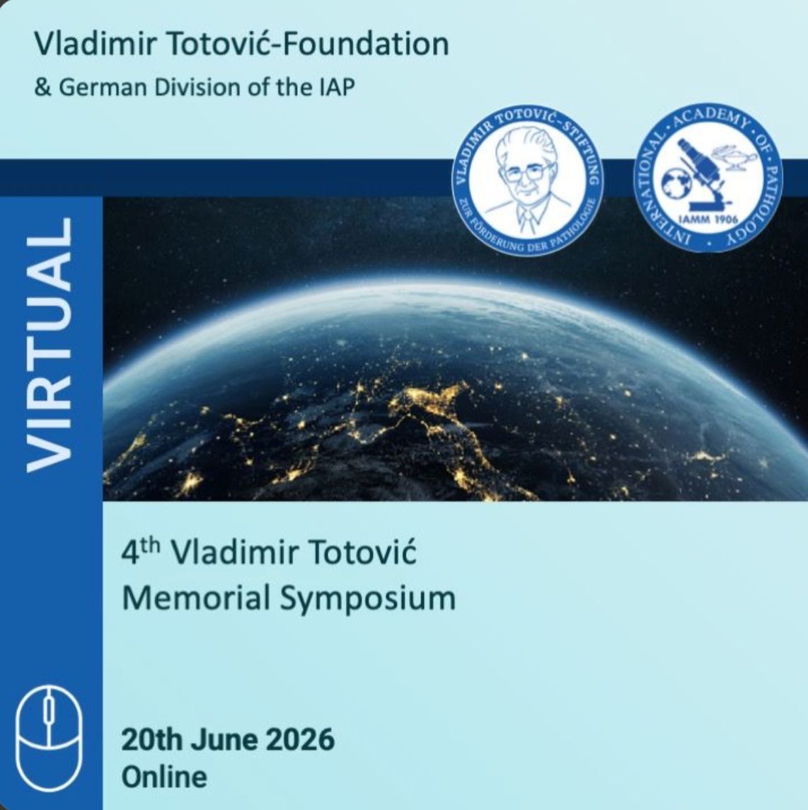 IAPCentral's tweet photo. Join the 4th Vladimir Totovic Memorial Symposium — online 20 June 2026. All proceeds fund grants for pathologists in need. 8 CME points included.

👉 https://t.co/dtT3RN8zpo

#IAP #Pathology https://t.co/JxPoQm9WWt