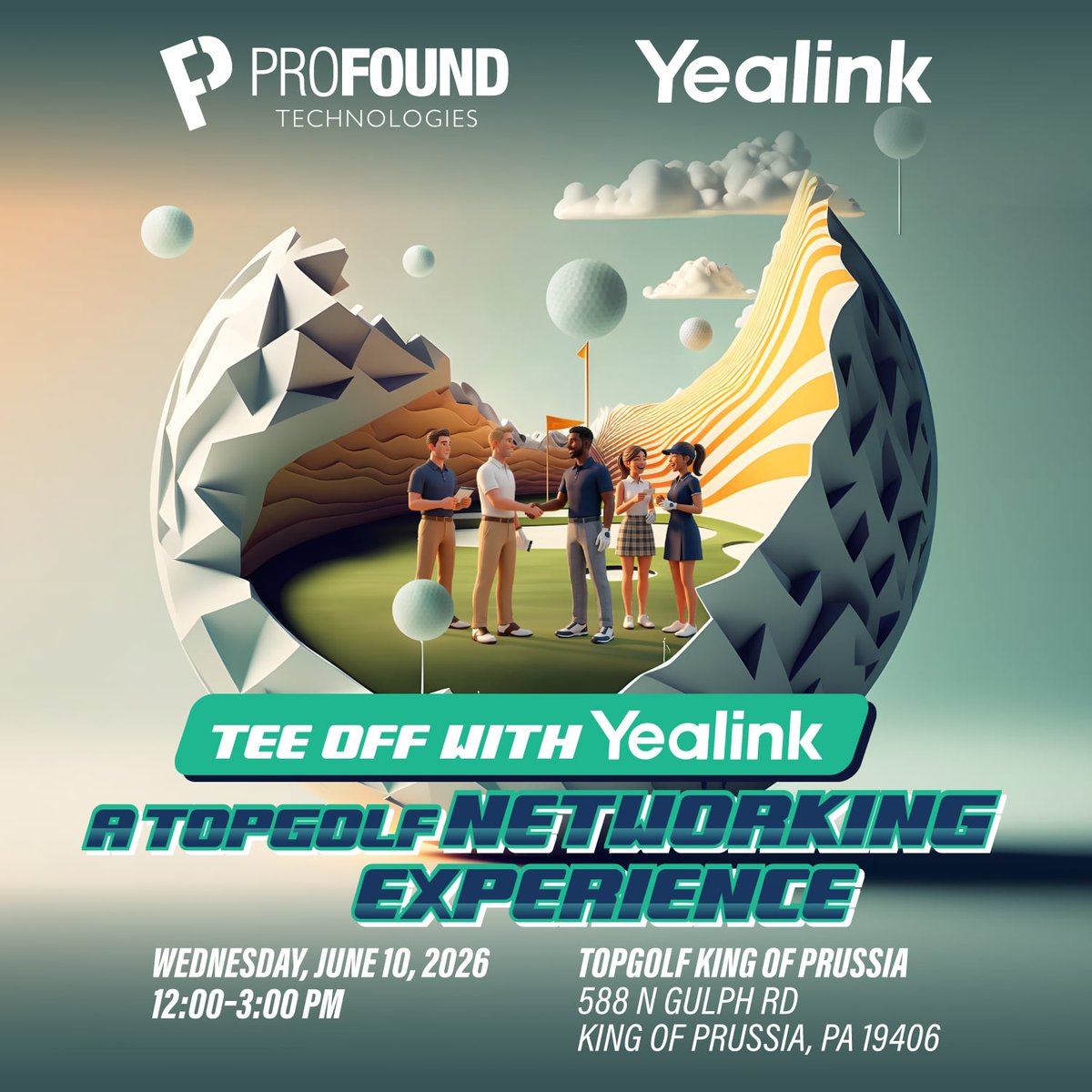 profoundsimple's tweet photo. Join us for an afternoon at Topgolf King of Prussia with Yealink and Profound.

We’ll kick things off with a quick lunch &amp; learn, then it’s all about golf, networking, and great conversations.

Spots are limited—register now!

https://t.co/KiHAIY5ZGV https://t.co/u5tSZ1zL0j