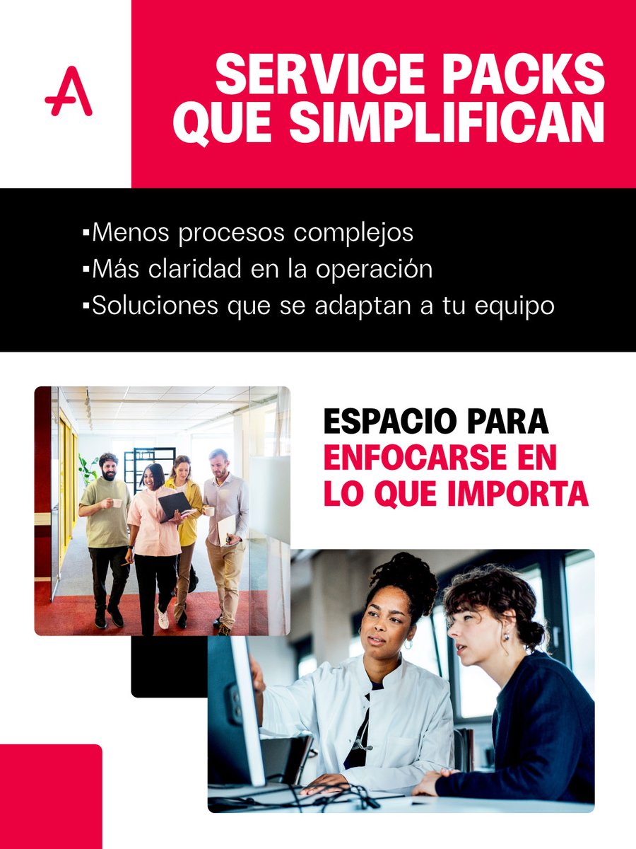 AdeccoMexico's tweet photo. Implementamos Service Packs diseñados para simplificar la operación diaria.
Así, los equipos trabajan con mayor claridad, menos carga operativa y procesos más ágiles, logrando mejores resultados.
#HumanityAtWork #ServicePacks #Crecimiento https://t.co/ueGDV5uNxG