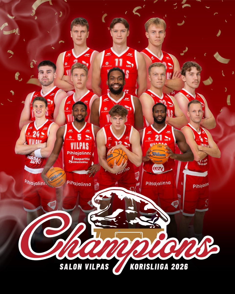 salonvilpas's tweet photo. SALON VILPAS ON KORISLIIGAN MESTARI 2026! 🏆

#korisliiga https://t.co/havE4H4ESp