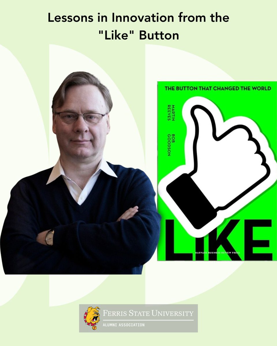 FerrisAlumni's tweet photo. How a tiny thumbs‑up reshaped the world. Join Martin Reeves for a strategic deep dive into the micro‑innovation behind the Like button—and what it teaches us about designing the future.
Tuesday, June 2nd 2026 @12PM
Online webinar 💻
Register: https://t.co/thuVglXcWI https://t.co/qgo6kbeIpr