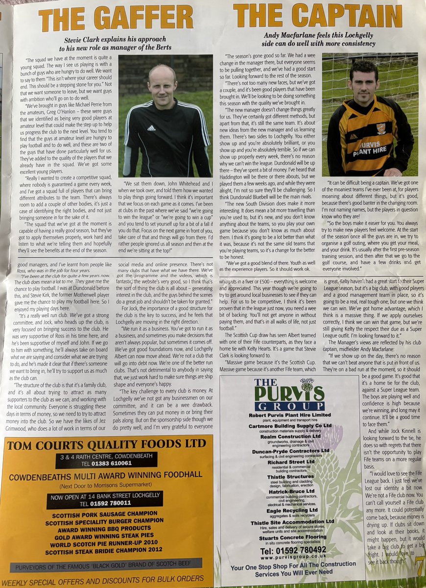 LochgellyAlbert's tweet photo. Albert Archives: The Juniors, 23 September 2013, Issue No. 7 🟡⚫️ https://t.co/Rbb1OIKisQ