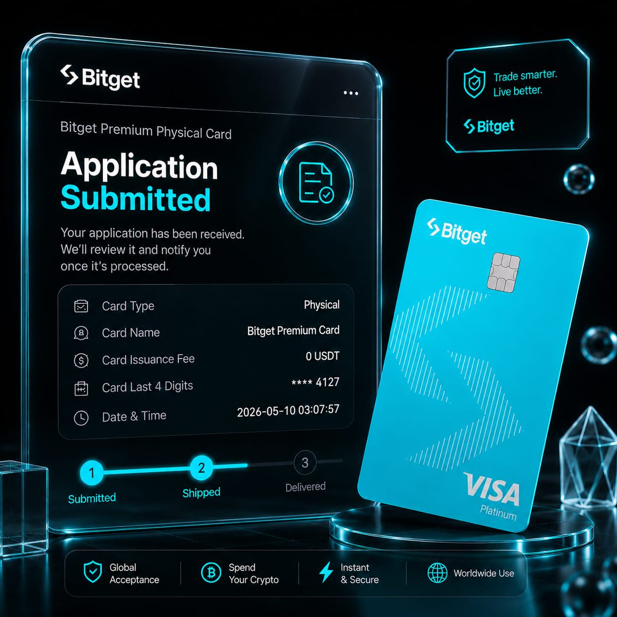 Web3_Elevatee's tweet photo. I’ve applied for the @bitget Physical Premium Card.

It’s completely free and brings me a step closer to using crypto in everyday life while staying more connected with Bitget.

#BitgetCard https://t.co/vDPszZDquZ