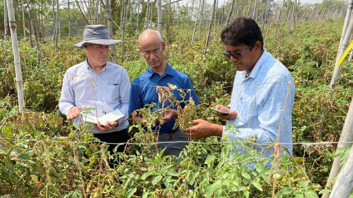waterforfood's tweet photo. Global collaboration continues to be essential to advancing practical water and food solutions. Nebraska Water Center Director Chittaranjan Ray and Senior Program Manager Jude Cobbing were recently in India, presenting at an international symposium, strengthening research partnerships, delivering training courses and learning from agricultural innovations on small- and medium-sized commercial farms.