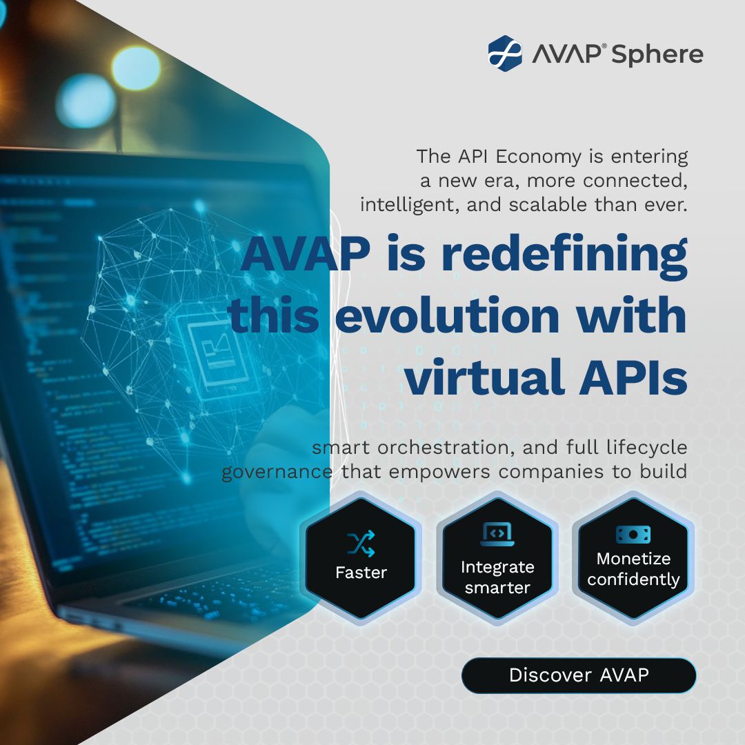 AVAP_Official's tweet photo. The API Economy is entering a new era, more connected, intelligent, and scalable than ever. 

Discover how AVAP is helping shape the API Economy 2.0.
https://t.co/nUD2f7tFVW

#AVAP #API #APIManagement #AVAPSphere #APILifecycle https://t.co/LmGI0BppdC