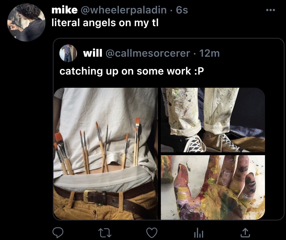 cutiepiewheeler's tweet photo. #byler #smau 
where will posts a hit tweet and catches the eye of mike wheeler..

i may finish this if anyone cares enough lol i was bored and did this instead of studying 

#lawless #bylersmau https://t.co/MuDVoHWVco