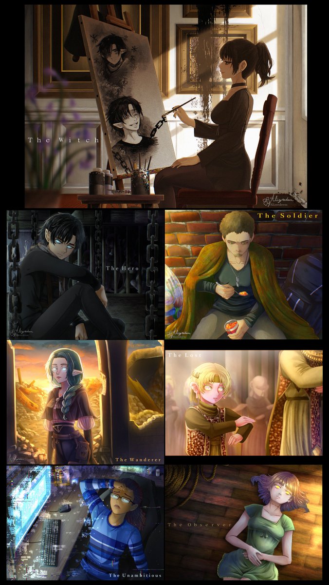 Alizredeem's tweet photo. Compiled the drawings of the Main Cast from Act 1 of my Visual Novel for those who want to see them all together. :)

Act one will be free. More details later. 

#art #illustration #digital #digitalartist #originalcharacter #artist #オリジナル #oc #conceptart #visualnovel https://t.co/vnM1DLYlHC