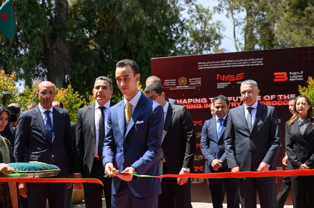 FaridaLoudaya's tweet photo. Su Alteza Real el Príncipe Heredero Moulay El Hassan inauguró, hoy, en Rabat, la 3.ª edición del Morocco Gaming Expo, organizada del 20 al 24 de mayo, bajo el Alto Patrocinio de Su Majestad el Rey Mohammed VI. https://t.co/dOBnqA3AZg