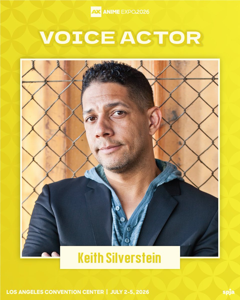AnimeExpo's tweet photo. Please welcome Voice Actor Keith Silverstein to #AX2026! ✨

🎙️ Keith Silverstein is a veteran voice actor known for Zhongli in "Genshin Impact," Torbjörn in "Overwatch," Hisoka in "Hunter x Hunter," and Hawk Moth in "Miraculous Ladybug." He is also currently voicing Rago in "BLACK TORCH", Shishiba in "SAKAMOTO DAYS", Vector "The Crocodile in the Sonic The Hedgehog franchise" & HUNK in "Resident Evil". Other titles in his resume include "Bungo Stray Dogs", "Re-Zero", "BEASTARS", "Street Fighter", "League of Legends", "One Piece", "NARUTO", "Persona 5", "Glitter Force", "BLEACH", "World of Warcraft", "Call of Duty" & "JoJo’s Bizarre Adventure."

⭐Appearance:
☑️ World Premiere: BLACK TORCH Anime Premiere Panel
📆 Date: Day 2 - Friday, July 3
⏲️ Time: 6:45 PM - 7:35 PM
📍 Location: JW Marriott Diamond Ballroom

☑️ Panel Name: VIZ Anime Panel
📆 Date: Day 3 - Saturday, July 4
⏲️ Time: 5:15 PM - 6:05 PM
📍 Location: 408AB

⭐Autograph Session:
☑️ Event Name: Keith Silverstein
📆 Date: Day 4 - Sunday, July 5
⏰ Time: 10:00 AM - 2:00 PM
📍 Location: J.W. Marriott Gold Ballroom - Table 8

🔗 Register Now! https://t.co/N1Jg8alpOC
🏩 Book a Room! https://t.co/n3iyj67VKB
📱 Download the AX Mobile App! https://t.co/8LmHwo8Z07

Anime Expo 2026 | July 2-5, 2026 | Los Angeles Convention Center, CA

#AnimeExpo #AX2026 #AnimeExpo2026 #Anime #Japan #LosAngeles #Manga #Cosplay #Otaku #Gaming #RPG #AMV #Shoujo #Shounen #KeithSilverstein #VoiceActor #GenshinImpact #Overwatch #HunterXHunter #MiraculousLadybug #Sonic #NARUTO #Persona5 #BLEACH #LeagueofLegends #BLACKTORCH
