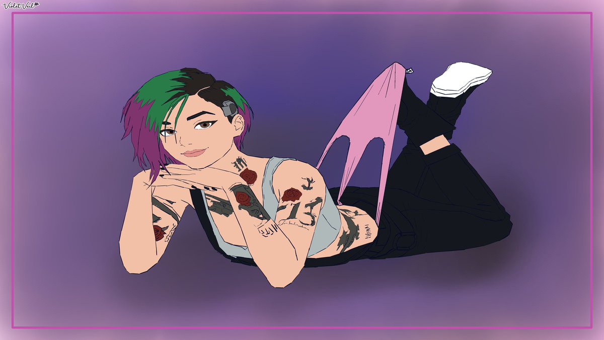 VioletVeilArt's tweet photo. Judy and panam from cyberpunk cuz I love them! #wedgie https://t.co/WFDHBCzBqM