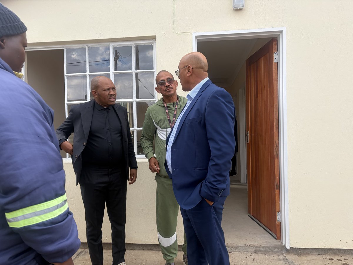 ncplrsa's tweet photo. Oversight visit by Members of the Legislature led by Hon D De Huis in Calvinia. 100 of the 200 houses project completed. https://t.co/7XiAuWApYa