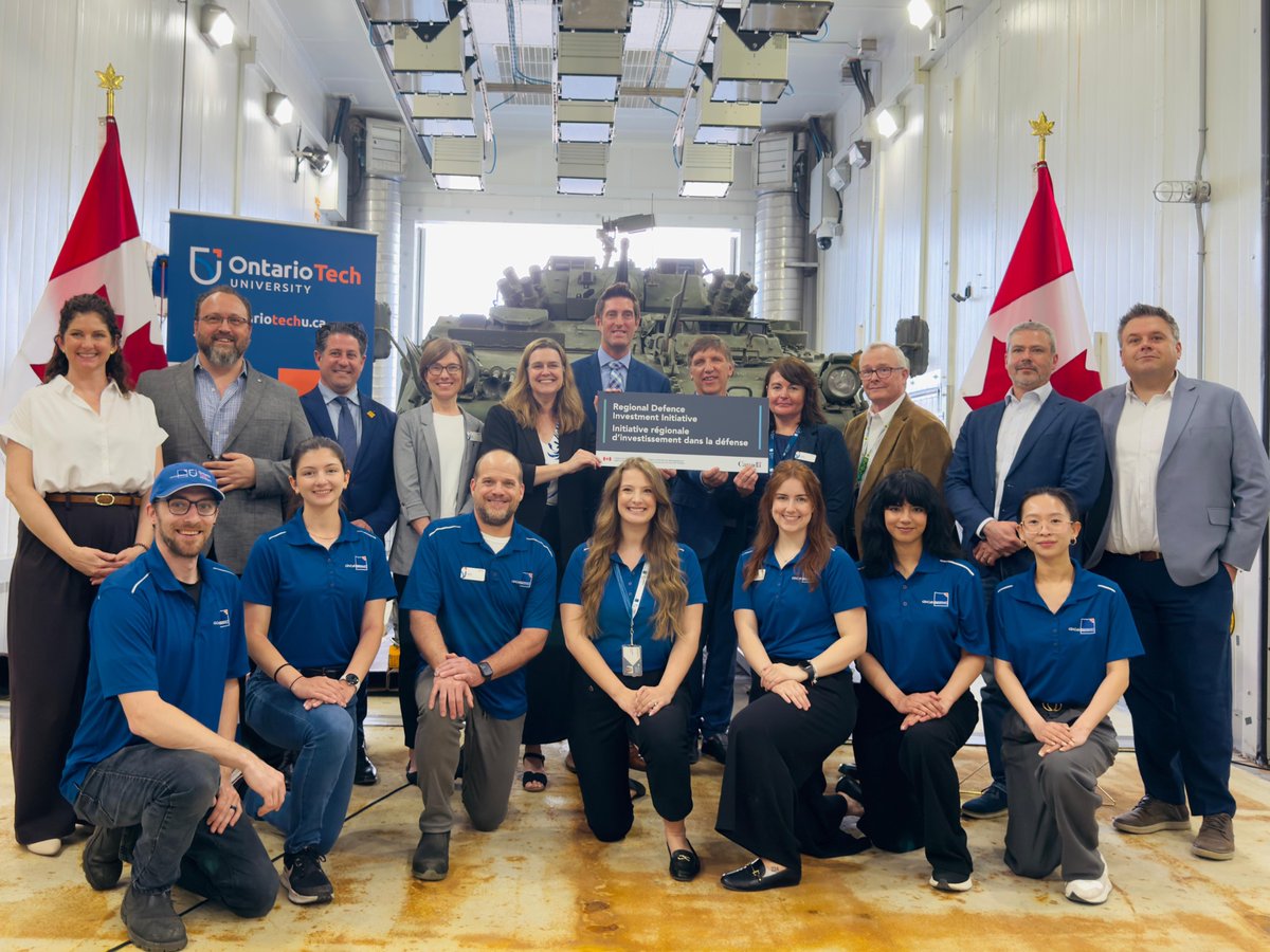 TurnbullWhitby's tweet photo. Proud to announce a $5 million investment at Ontario Tech University today. This FedDev announcement will expand the Automotive Centre of Excellence (ACE) into a leading Canadian defence technology hub. 

We are building on Ontario Tech’s strong leadership in innovation and technology!  This investment will strengthen Canada’s defence capabilities, advance research in cutting-edge technologies, and support high-skilled job creation right here in Durham Region.

Durham Region is at the forefront of Canada’s growing defence and advanced manufacturing sectors.