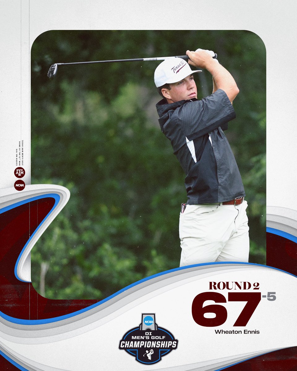 AggieMensGolf's tweet photo. Ennis in second through two rounds 👍

#GigEm https://t.co/jMnxgdw2Gs