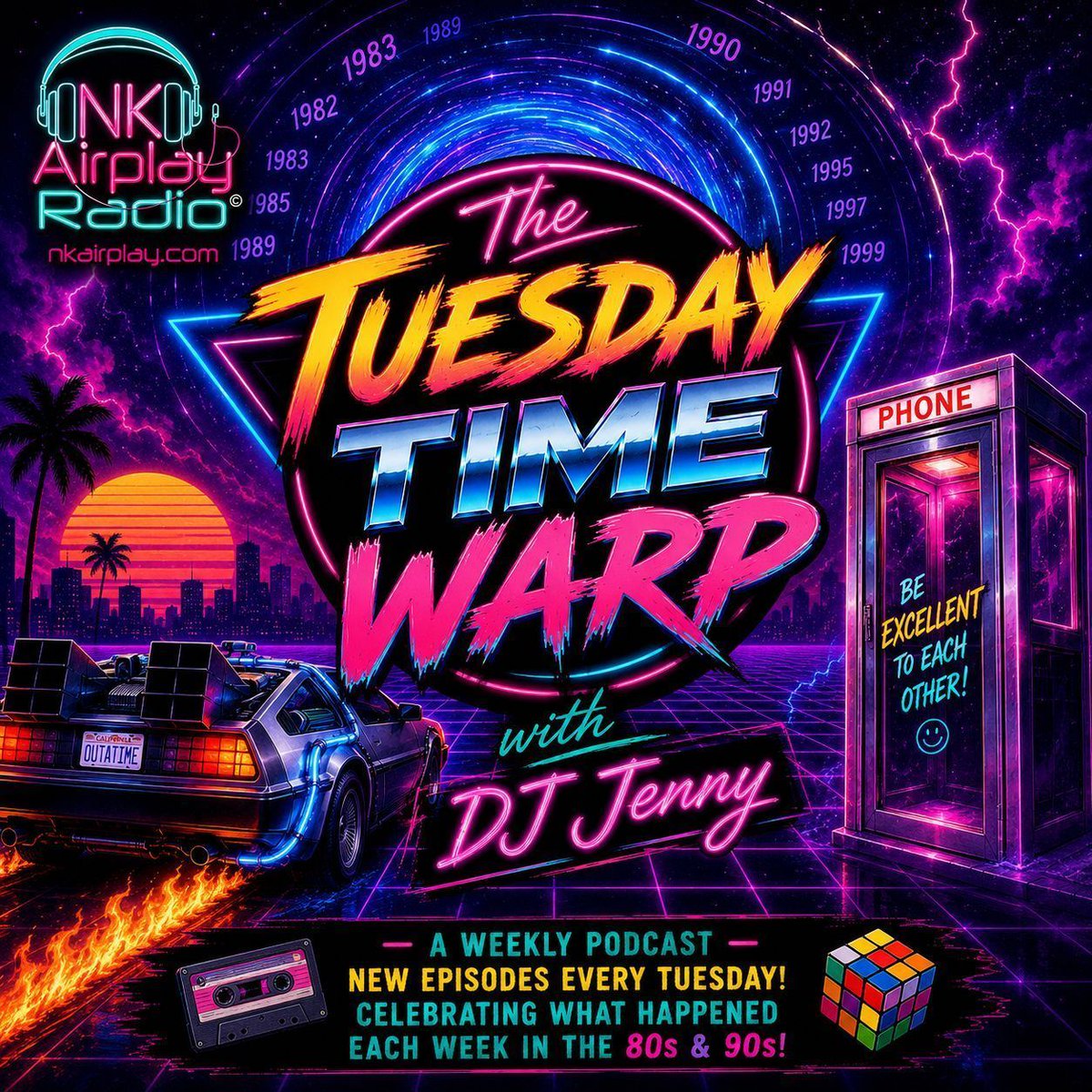 NKAirplayRadio's tweet photo. ⏰🎶 Welcome to The Tuesday Time Warp! Each week we rewind to the biggest pop culture moments from this week in the 80s &amp; 90s — music, TV, movies &amp; more. Streaming everywhere Now!📻✨ #Nostalgia #NKAirplay #80s90s

Find this week’s playlist here:

https://t.co/amJmRUUPEJ https://t.co/9ifNiPnqjO