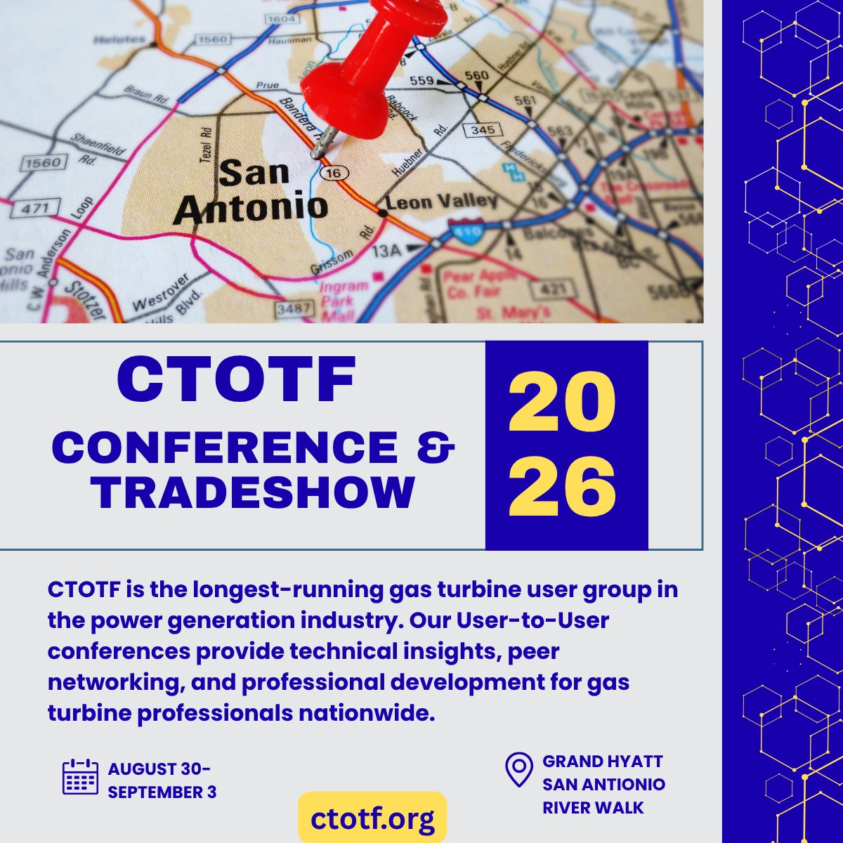 CTOTForum's tweet photo. It's Texas Tuesday &amp; the perfect reminder to register for the 2026 CTOTF Conference.
 Aug 30 to Sept 3 in San Antonio, TX. Early Bird pricing is available until July 23rd. 
https://t.co/iXla8g3b3Z

 #sanantonio #satx #riverwalk #sanantoniotx #alamocity #texastuesday #ctotf https://t.co/K7xqxOSOC8