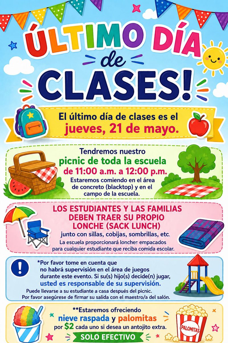 ColumbineES's tweet photo. Families, don't forget that Thursday is our annual Last Day of School Picnic! We hope to see you here as we end the school year together at the full-school picnic. 
#StVrainAdvantage
#StVrainStorm
#PublicSchoolAdvantage
@SVVSDsupt
@KarlaAllenbach https://t.co/KaCeHCGANx