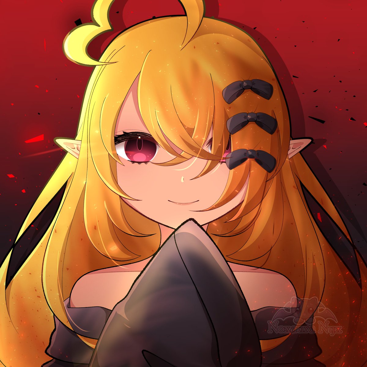 NoxauraNyx's tweet photo. Contest entry for Rifu ! 

Fiery hair is always fun to render. #RifulArtz https://t.co/IxfR2OrliT
