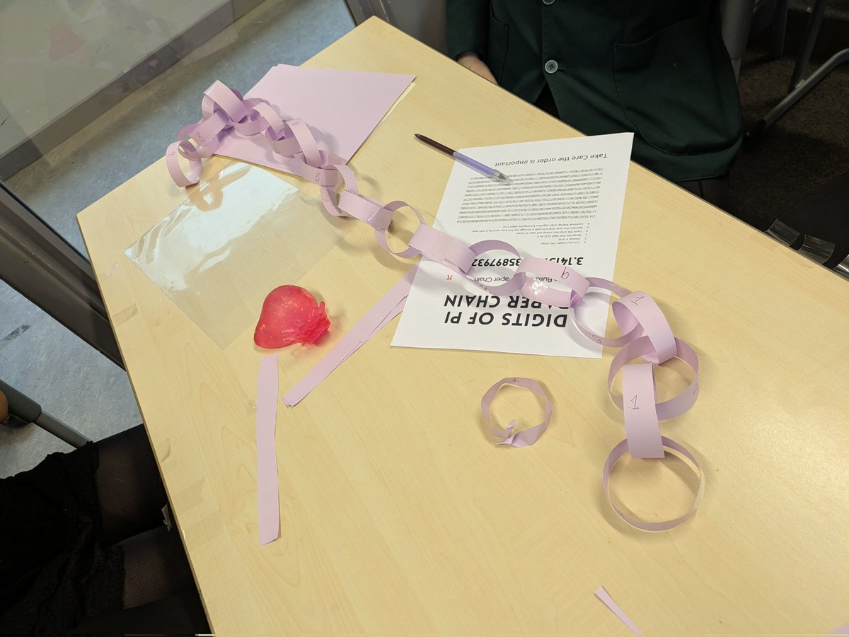 sshs_maths's tweet photo. A few more paper chains. The winning group in 1.2 by far are Gracie, Georgia, Ella-Rose and Isla who set to work quickly and are very well organized. Well done. https://t.co/U4OiJ1AS5X