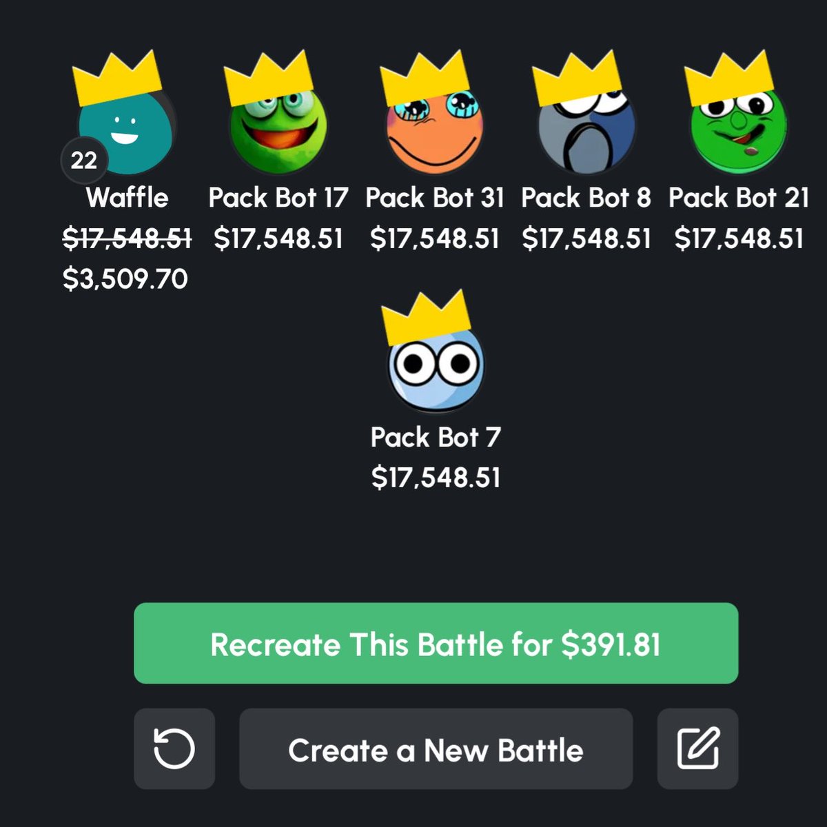 Waffflelo's tweet photo. I pulled a gold, hit a $92,000 BMW and then ran back the battle and hit 2 golds at the same time and pulled a $36,000 car and a $60,000 Jeep 

WHAT THE FUCK IS MY LIFE LOL 

6 BANDOS ON SOME DEGEN SHIT LESSGOOO 

https://t.co/w1DolK0XxO https://t.co/nY7otuoTEC