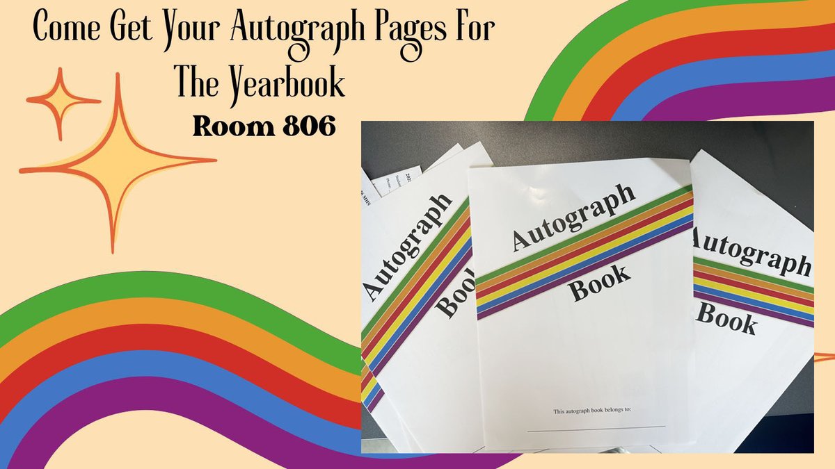 MidwayHS's tweet photo. Students, come get your FREE autograph booklet for the yearbook in room 806. Have your friends and teachers sign it for you this week. Also, you can check to see if you ordered a yearbook or not when you visit! https://t.co/x6w5ISyADP