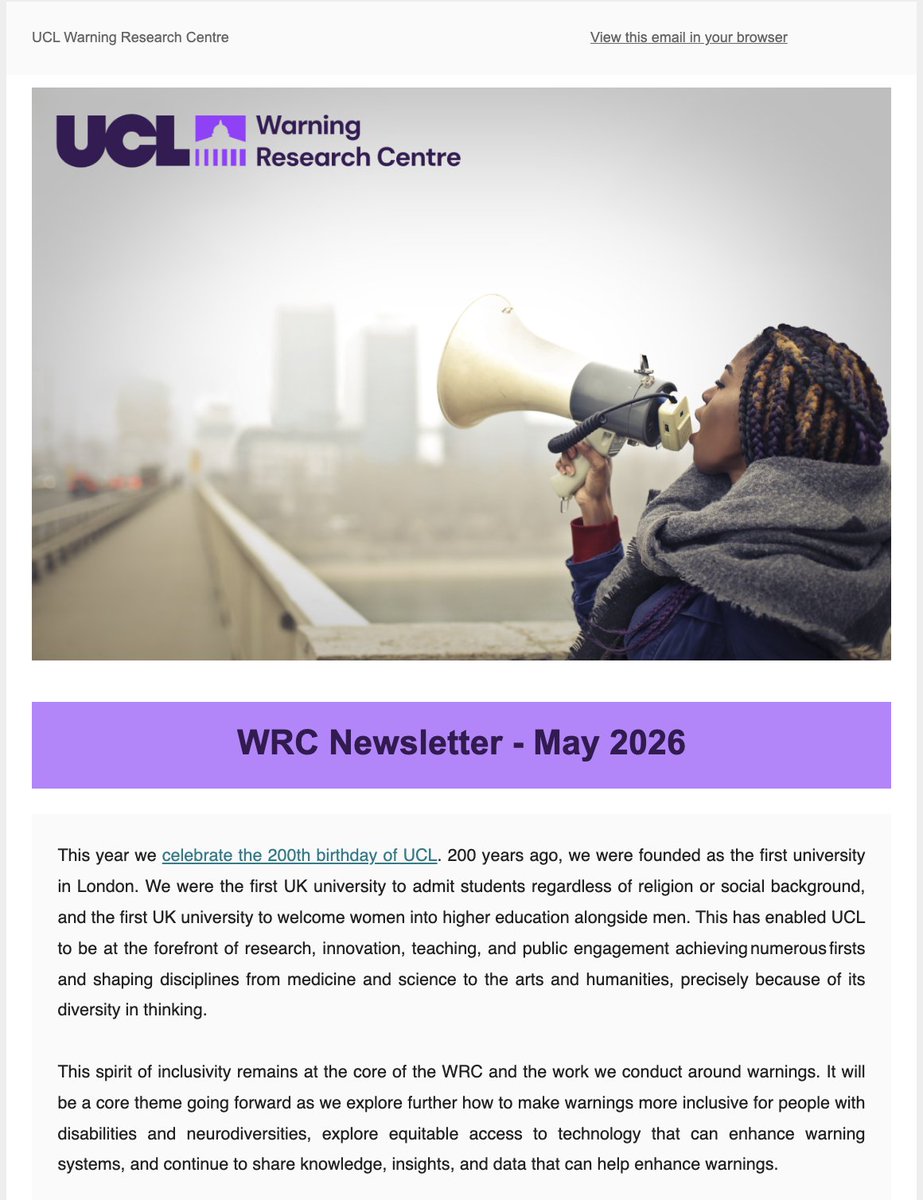 UCL Warning Research Centre tweet media