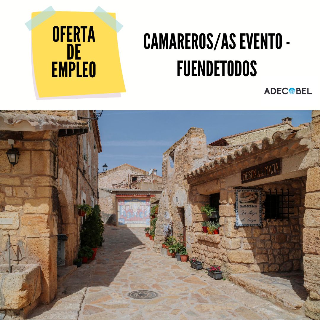 ADECOBEL's tweet photo. 🔴OFERTA DE EMPLEO - COCINERO/A Y CAMAREROS/AS - FUENDETODOS🔴

Mesón La Maja de Fuendetodos busca personal. Detalles de la oferta👇
https://t.co/wESqogO8zC
Contacto: 637520457 (Roberto Casado)

#desarrollorural #campodebelchite #adecobel #ofertadeempleo #bolsadeempleo https://t.co/dioq7WY5nq