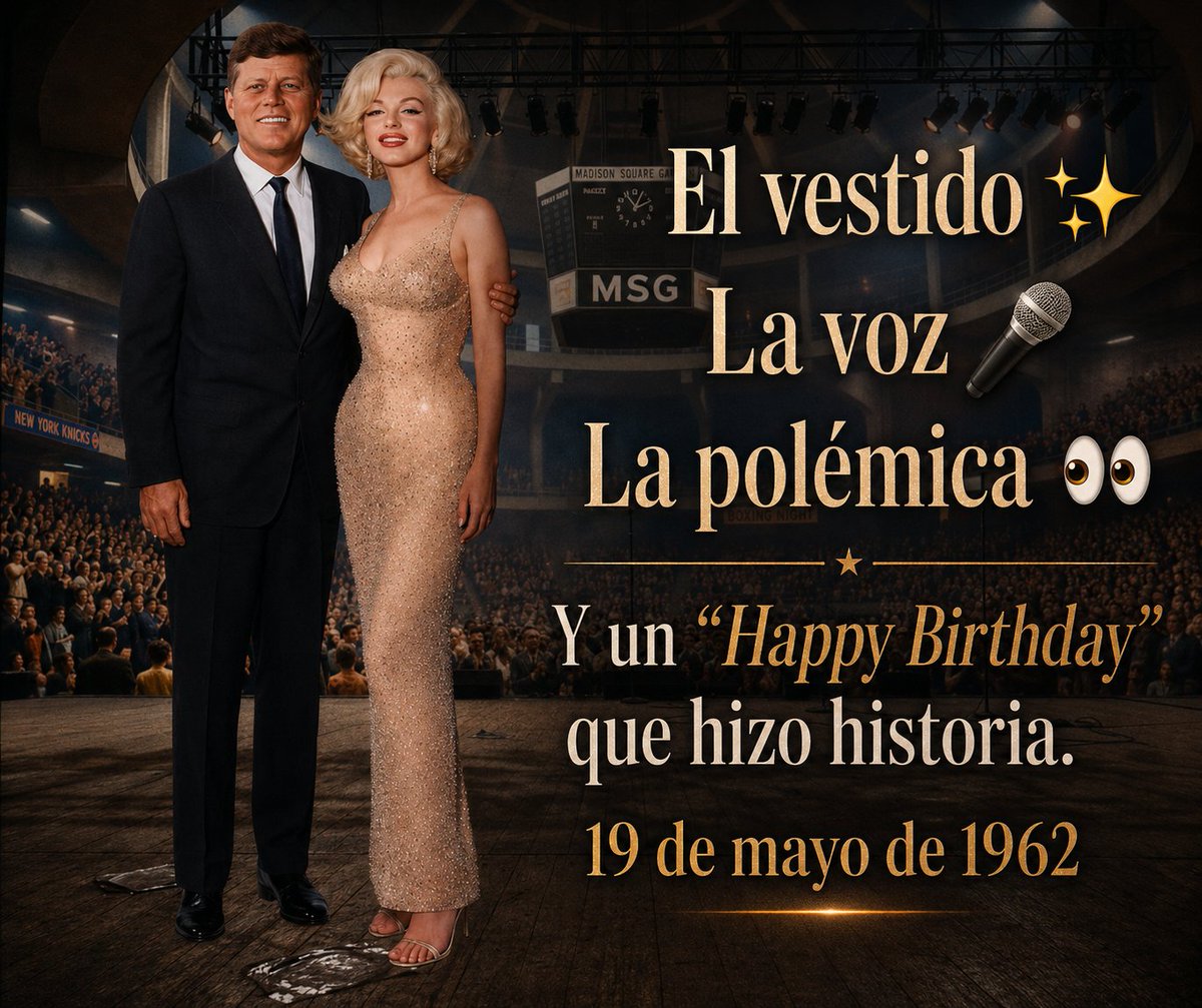 elfilipoficial's tweet photo. Hace 64 años, Marilyn Monroe apareció con aquel legendario vestido brillante para cantarle a JFK en Madison Square Garden ✨
Un momento breve… pero eterno en la historia del espectáculo.
#jfk #marilynmonroe #elfilip #hapybirthday #mrpresident https://t.co/fkmZNShrgM