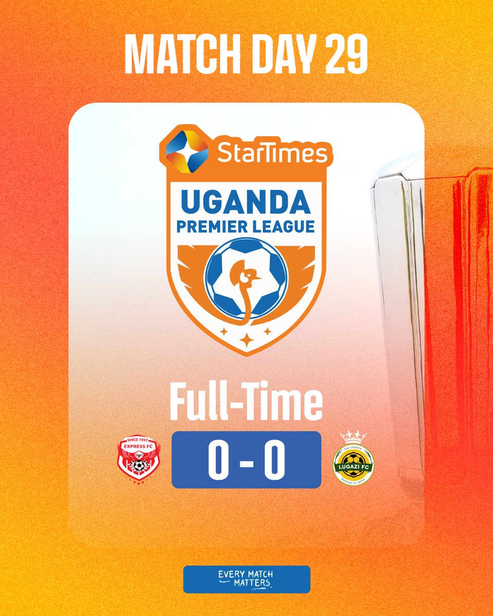 UPL's tweet photo. Full-Time! Express FC 0-0 Lugazi FC
📊 https://t.co/uja0Qh33L1

#EXPLUG | #StarTimesUPL https://t.co/F271VJwhcU