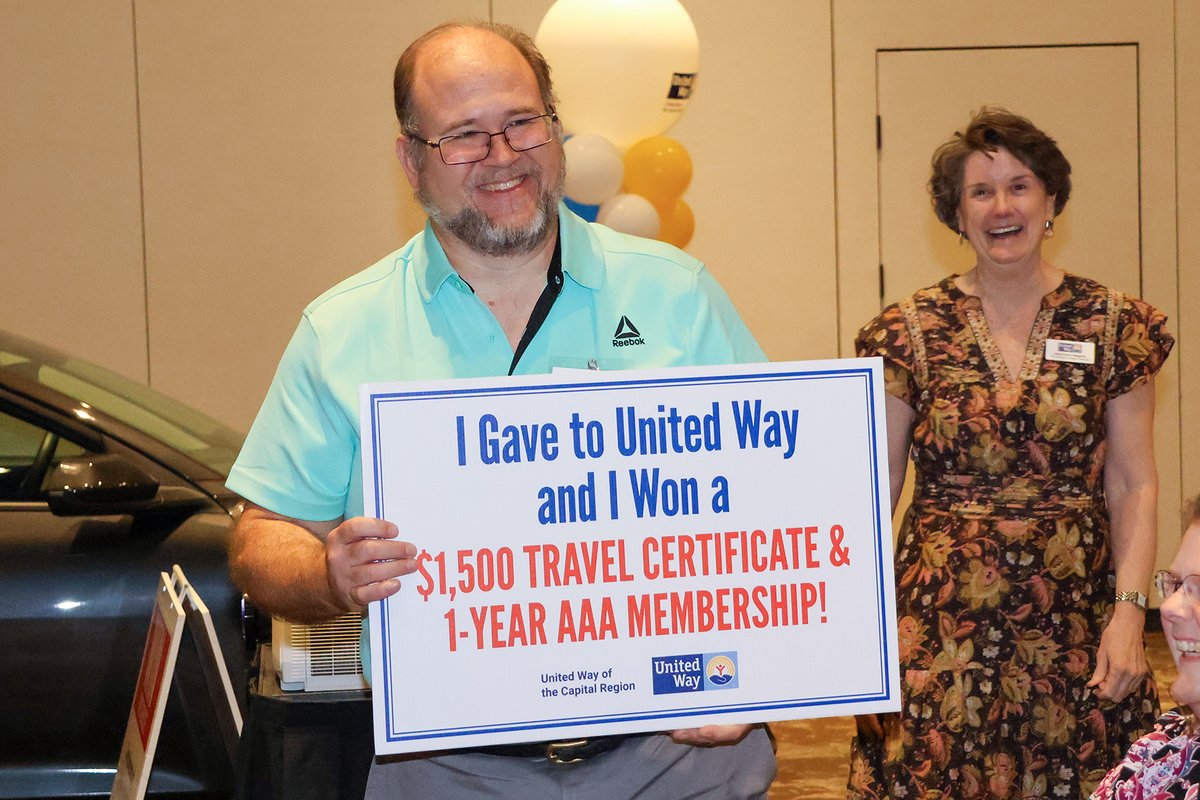 UnitedWayCapReg's tweet photo. Congrats to Michael Kiesinger from @highmark_BS, winner of a $1,500 travel certificate &amp; one-year free classic membership from @aaacentralpenn. He was eligible for the prize because he donated $182 or more to our 2025 campaign. #unitedistheway https://t.co/IJmmkm89Fy