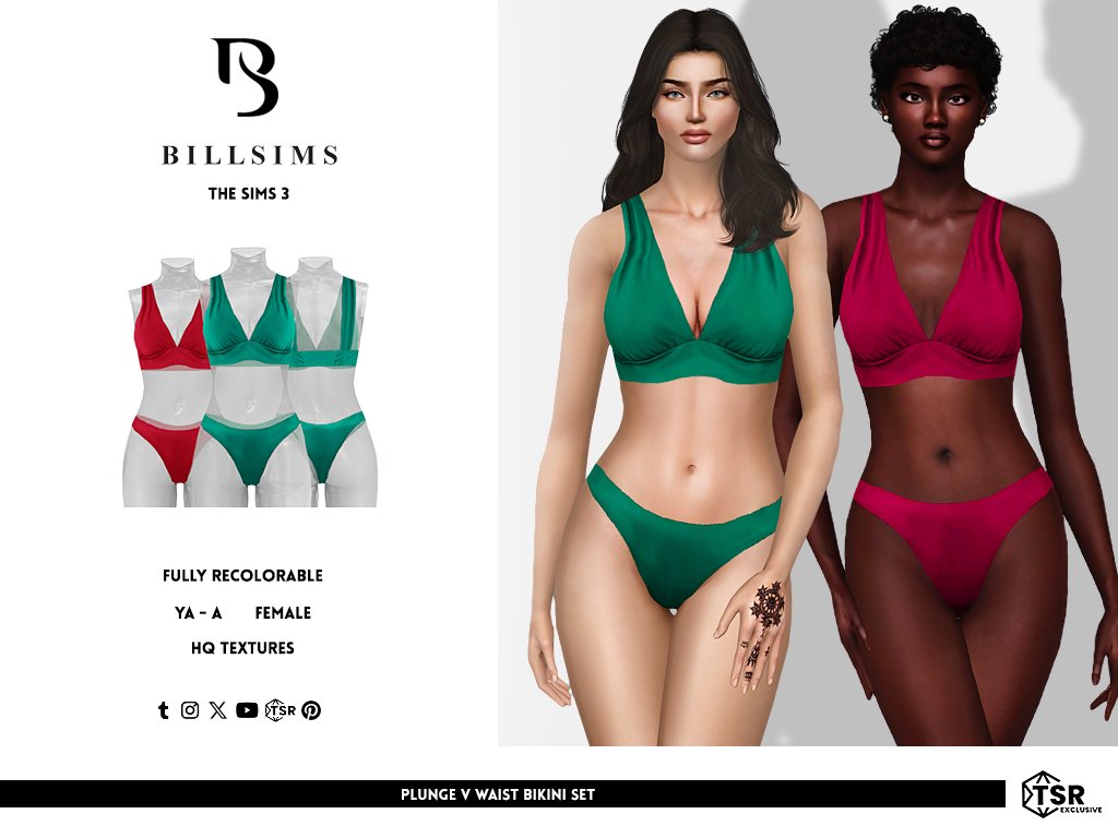 billsims_cc's tweet photo. Plunge V Waist Bikini Set
Make it yours now exclusively over at @TheSimsResource!
π The Sims 3:
https://t.co/BH9e8Pc6uy
https://t.co/GrChMdkeo7
π The Sims 4:
https://t.co/vKZr1rRdoZ
#thesims3 #thesims4 #thesims3cc #thesims4cc https://t.co/o06MuHSlGS