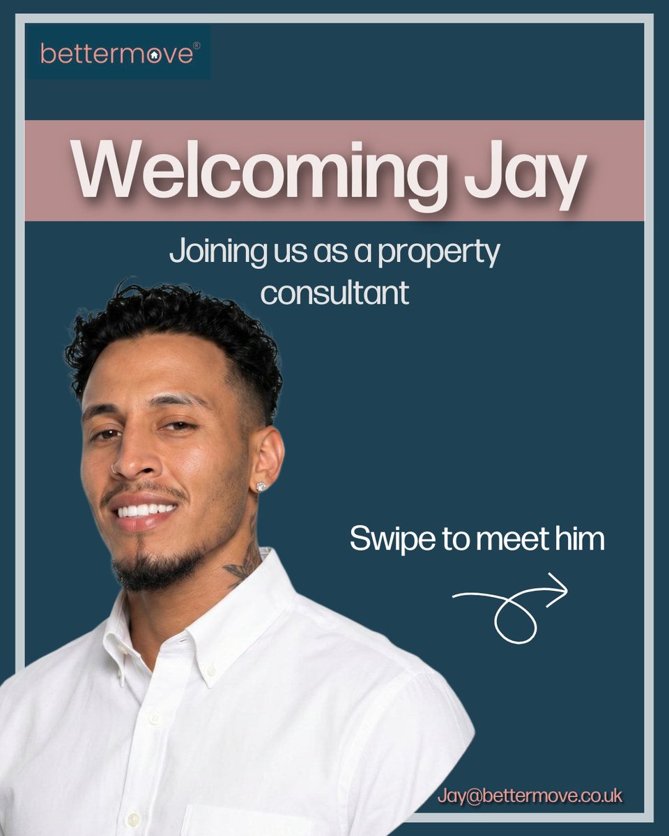 BettermoveAgent's tweet photo. Meet Jay... 

Our newest property consultant, bringing a wealth of sales experience to the team. He is ready to guide you through your property journey. 🏡  

Stay tuned for expert tips and insights from Jay! https://t.co/JujyfcIWqh