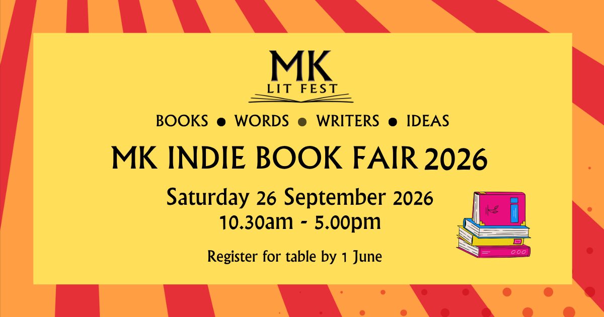 MKlitfest's tweet photo. We have opened a registration of interest form for those wishing to take part in Indie Book Fair 2026. Please register as soon as possible, as we are expecting to allocate tables by week commencing 1st June. 
Link to register: https://t.co/TNiSmhk6iZ

#bookfair #localwriter https://t.co/uURlXkmz6q