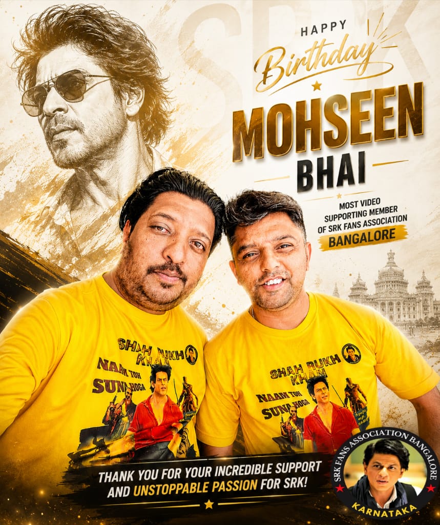 Srk_bangalore's tweet photo. Happy Birthday Mohseen Bhai! 🎉💜
Your unstoppable passion and endless support for the SRK Fans Association Bangalore truly inspire everyone around you ✨

Wishing you happiness, success, and countless more celebrations with the SRK family ahead 🤗👑

#HappyBirthdayMohseenBhai https://t.co/7ffbUGT48p