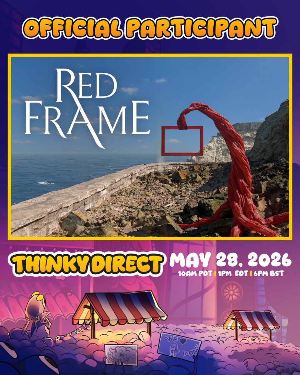 RedFrameGame's tweet photo. We’re excited to announce our participation in this year’s Thinky Direct showcase! Tune in on May 28th to see an exclusive Red Frame trailer, and check out all the other cool games featured by @thinky_games 

Event: https://t.co/uAUlwnRBAG

Wishlist: https://t.co/c0U22jV7dz https://t.co/UazITi63zl