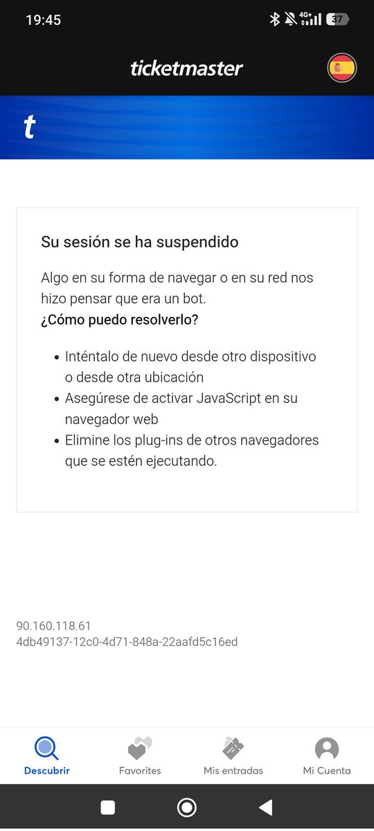 mariajimenoo16's tweet photo. @TicketmasterES Me habéis suspendido la cuenta y no puedo acceder. Nadie me contesta al teléfono ni a los correos... https://t.co/mwelzHV21o