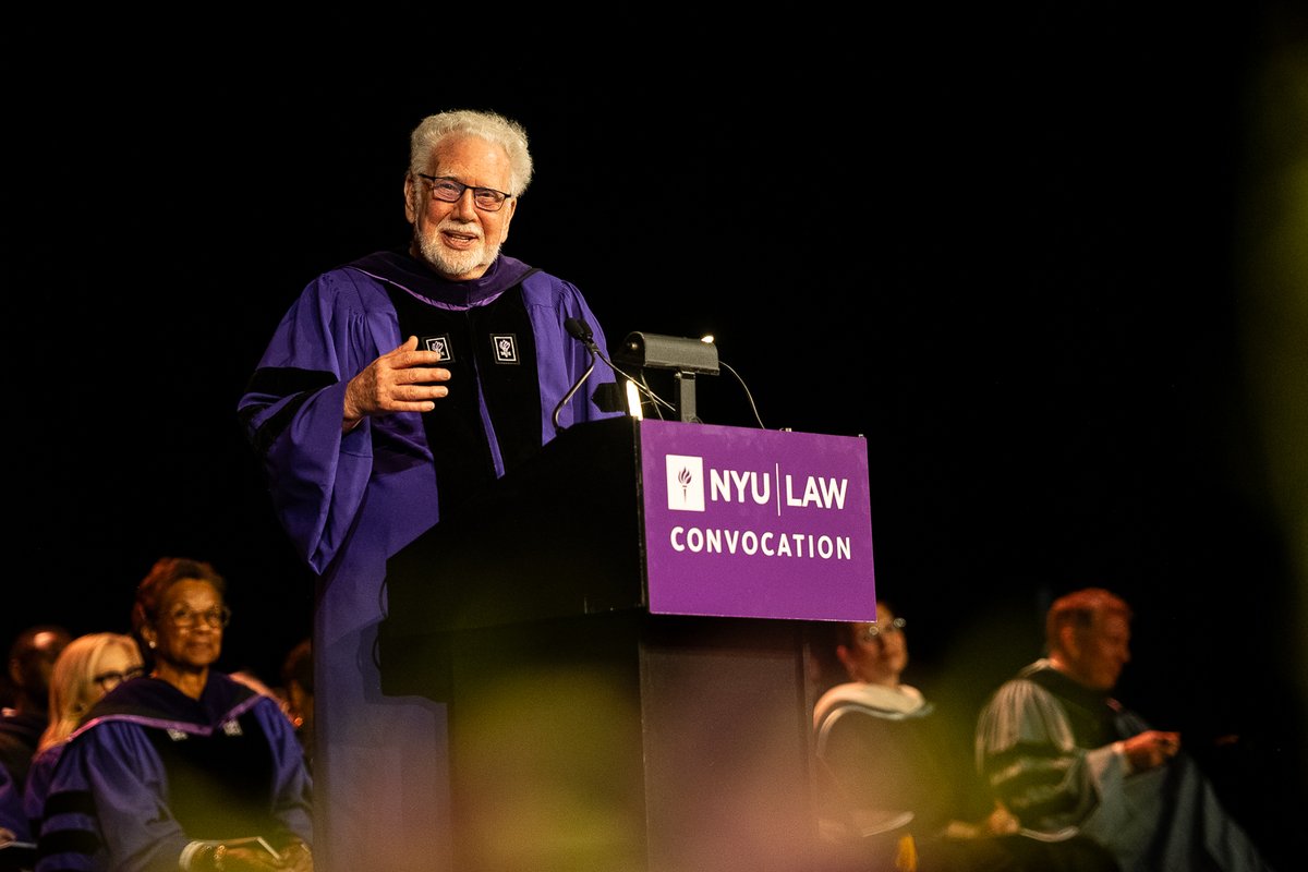 nyulaw's tweet photo. “In this wonderful but bruised country of ours, law is our civil religion. It’s what binds us as a community. It’s what builds bridges across it…if you can say that you’ve used the law well 60 years from now, you will have a good life, and you will have joy as well as happiness.” –John Sexton, Dean and President Emeritus of New York University #NYU2026

Photos by ©Hollenshead & ©Giordano: Courtesy of NYU Photo Bureau